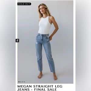 NWT Bohme Meagan Straight Jeans Light Wash Distressed Size 28